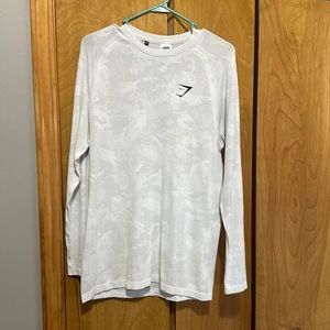 White Long sleeve geo-thermal seamless t-shirt
